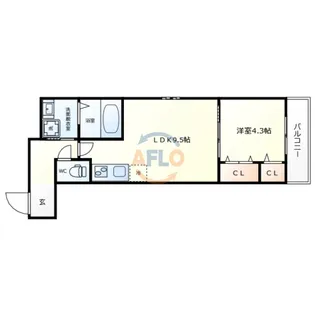 フジパレス今川公園東II番館【1階】の間取り