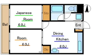 エステート奥戸【1階】の間取り