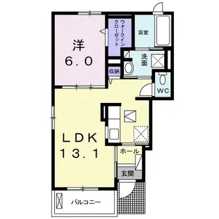 オイコスオニロ田井【1階】の間取り