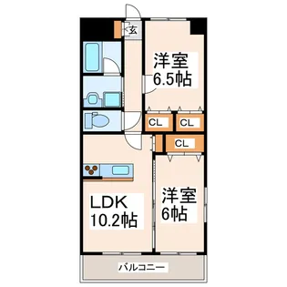 フリューション戸島西弐番館【2階】の間取り