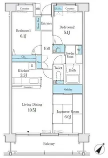 パークキューブ亀有【6階】の間取り