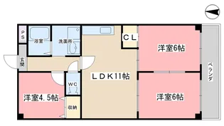 シャンポール蜂の壷【7階】の間取り