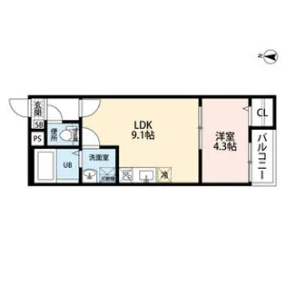 プラージュ中島【2階】の間取り