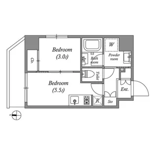 クオリタス住吉【3階】の間取り