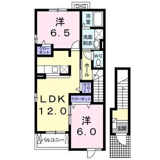 カレントヴィラD【2階】の間取り