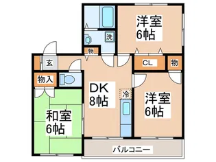 ヴァンベ-ル中原【2階】の間取り