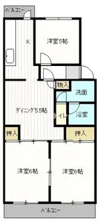 鈴が峰第5団地2号棟【1階】の間取り