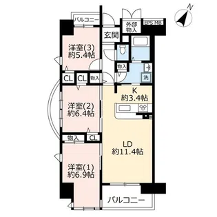 URリバピア川口青木【10階】の間取り