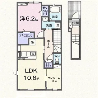 JADA House滝宮A【2階】の間取り