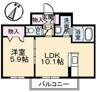 ラフェステート A棟【2階】の間取り