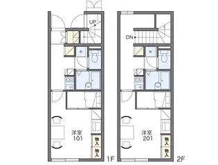 レオパレスOJIYA【2階】の間取り