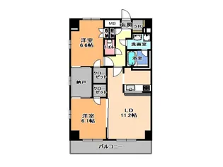 サンライズ宇都宮【10階】の間取り