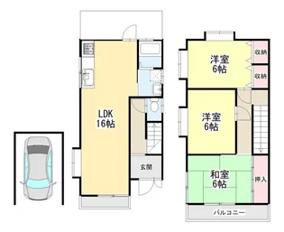 奈良県大和郡山市矢田町【一戸建】の間取り