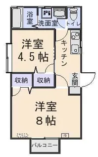 レスポワールG棟【2階】の間取り
