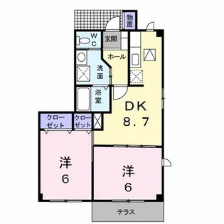 セレスクールA【1階】の間取り