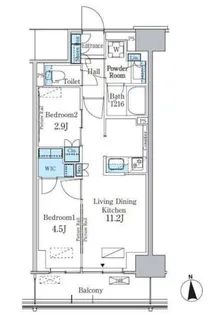 パークアクシス新宿百人町【2階】の間取り