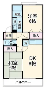 ヒルサイドタウンB棟【1階】の間取り