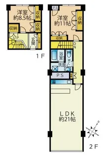 ニュー赤坂コーポラス【7階】の間取り