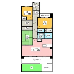 ライオンズマンションニューシティ日進の丘参番館【1階】の間取り