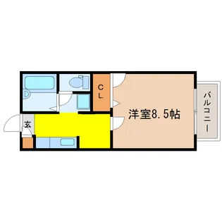 宮城県仙台市青葉区上杉6【アパート】の間取り