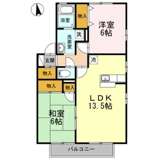 ウィルモア床波 B棟【2階】の間取り