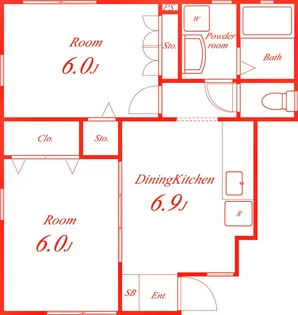 ソレアード南太田II【1階】の間取り