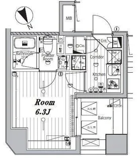 メイクスデザイン品川戸越【7階】の間取り