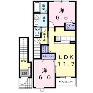 プロスパー秀B【2階】の間取り