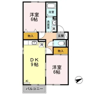2DKの間取り画像