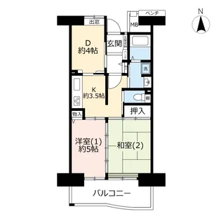 URコンフォール平塚【2階】の間取り