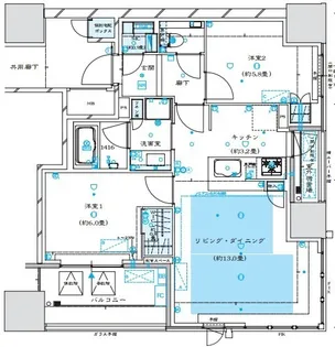 2LDKの間取り画像