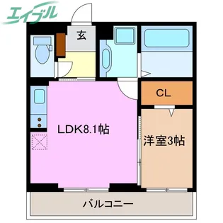 タウンコートIII【3階】の間取り
