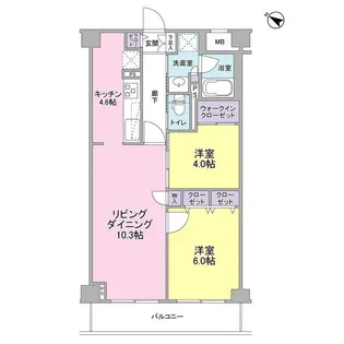 オチェアーノ南行徳【4階】の間取り