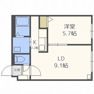プレイオーネ北13条【2階】の間取り