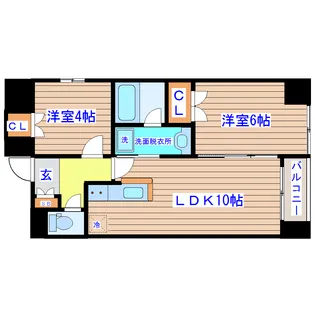 アーレント榴岡【6階】の間取り