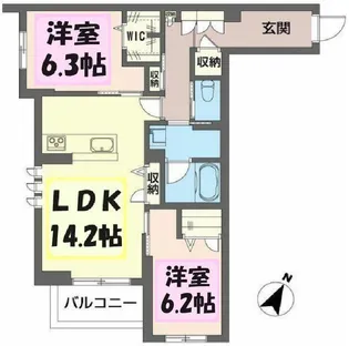 リヴァソーレ【2階】の間取り