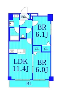 クリスタルK横浜【8階】の間取り