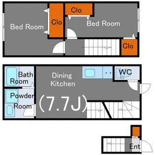 ソルナクレイシア都立大学【2階】の間取り