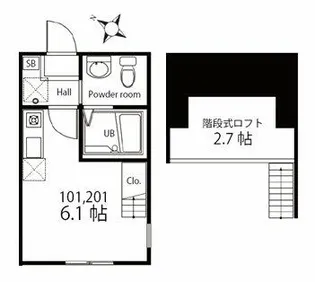 ハーミットクラブハウストロピカ新子安【1階】の間取り