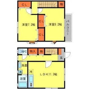 サンシティII【1階】の間取り