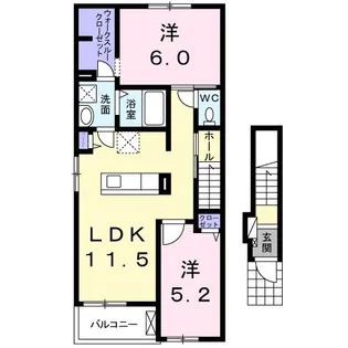 ブランドール東松島【2階】の間取り