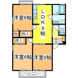セジュールシゲモリD【2階】の間取り