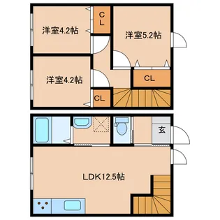 宮崎県都城市天神町【アパート】の間取り