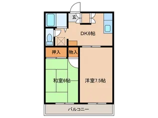 ハイツ蓑川【1階】の間取り