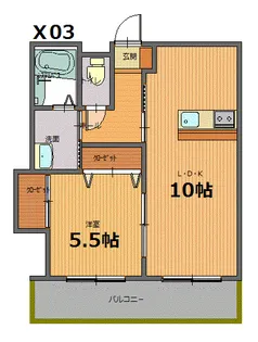 ソレイユII【3階】の間取り