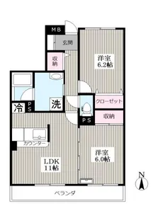ハモエビレッジ【3階】の間取り