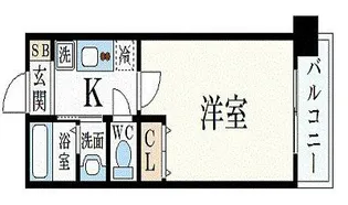 レジディア三宮東【4階】の間取り