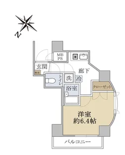 エクセリア白金高輪【9階】の間取り