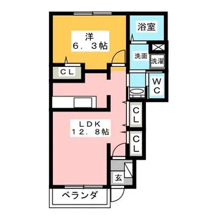 サニーヒルズII【1階】の間取り