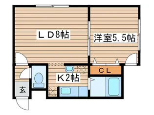 コスモ麻生【4階】の間取り